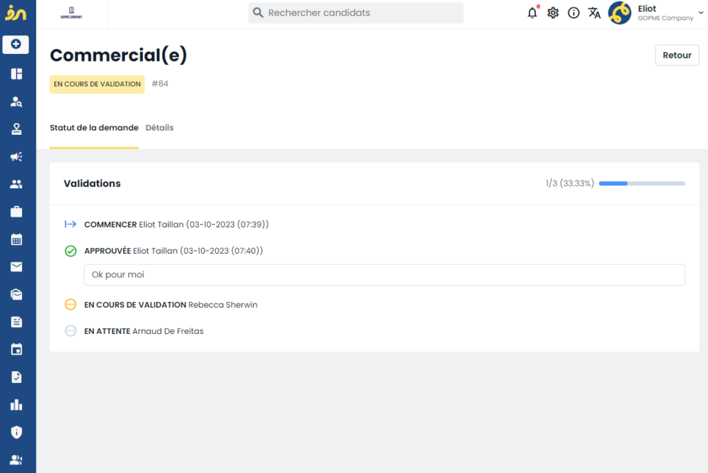 Validation demande de recrutement